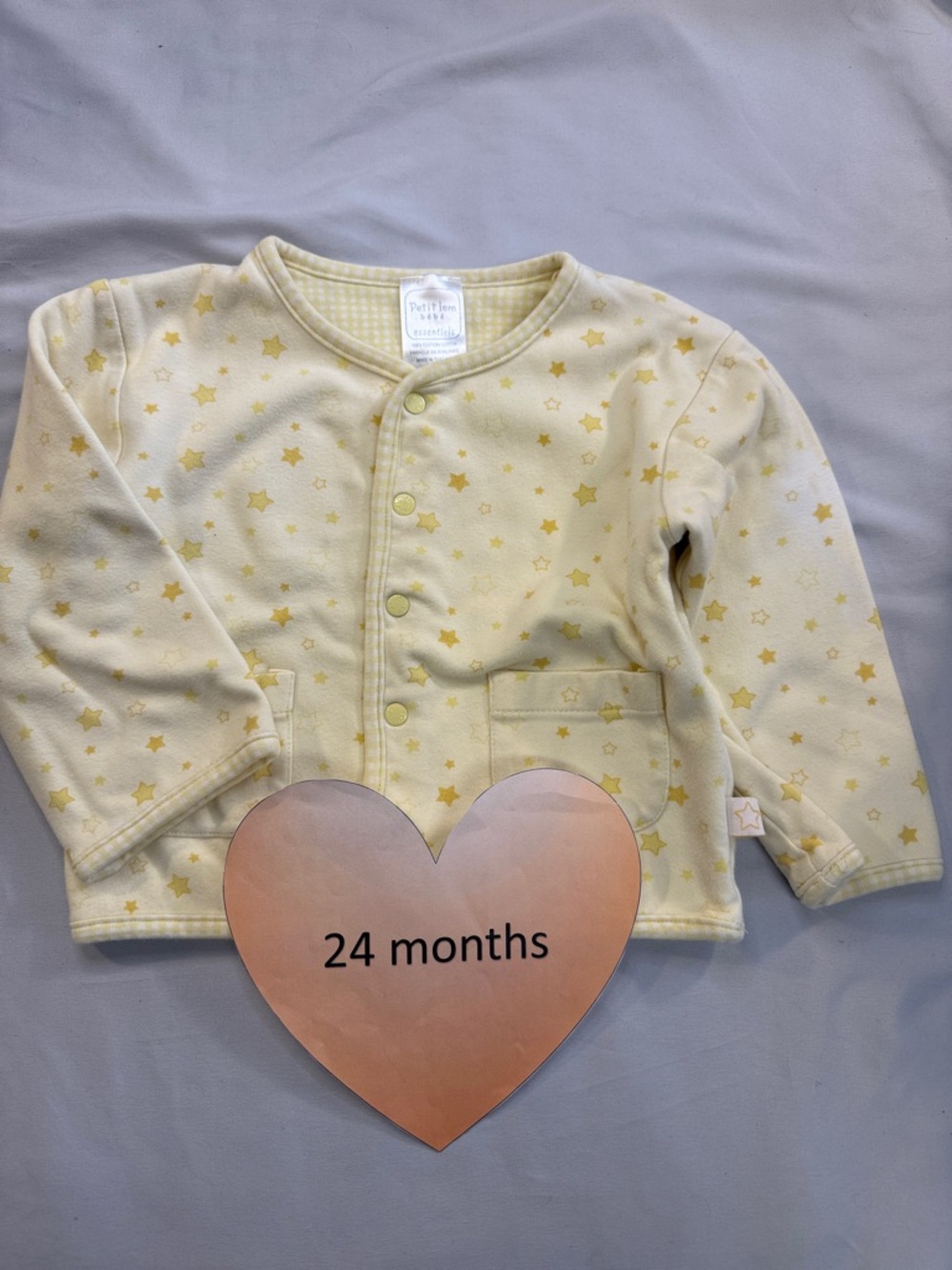 Petit Lem - Yellow Star Snap Front Cardigan